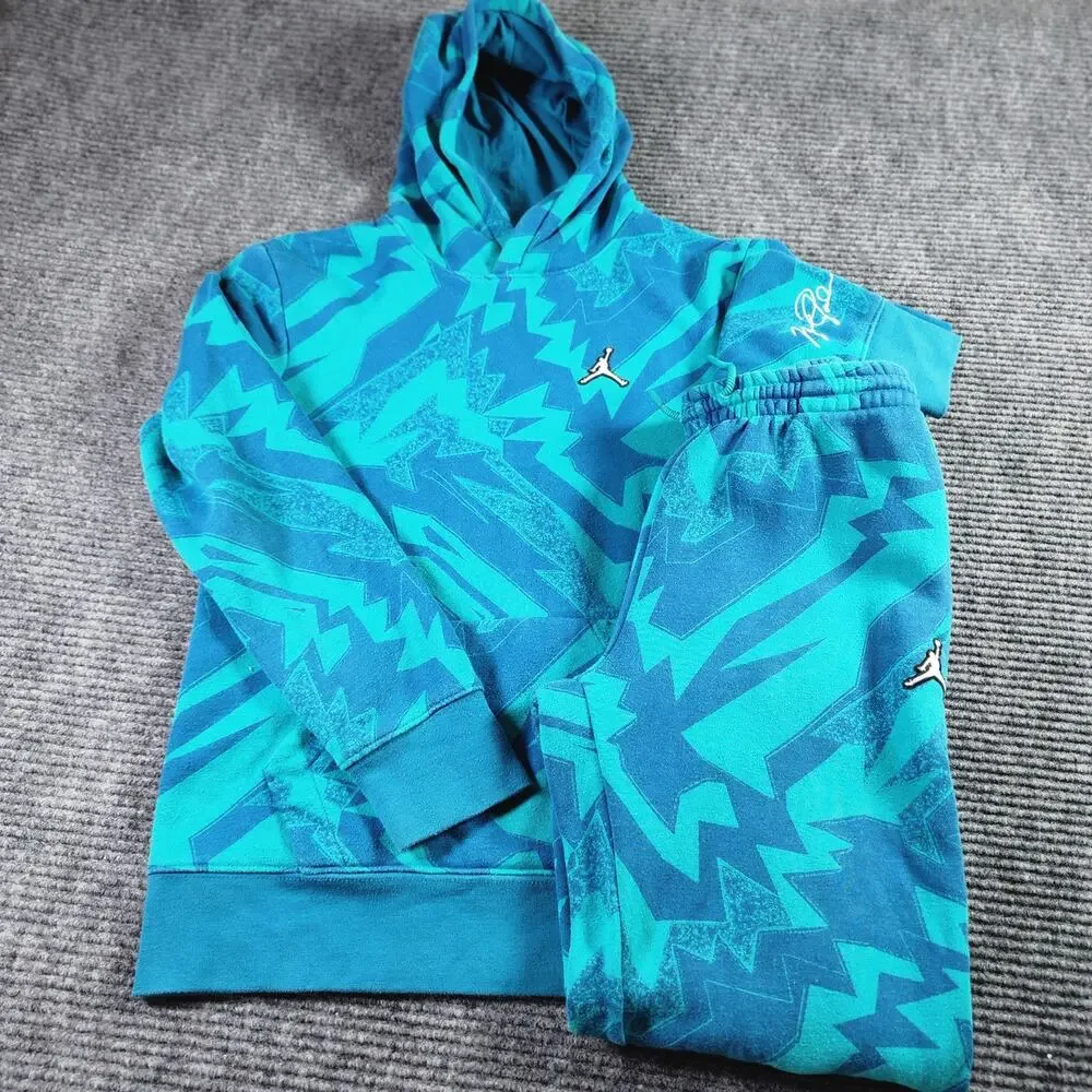 Jordan Essential AOP Youth Large Fleece Pullover Hoodie and Drawstring Pants